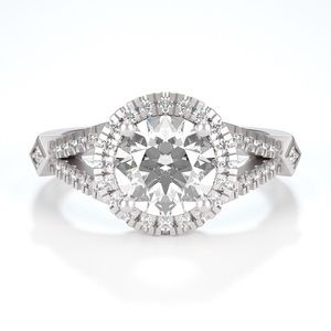 1.5ct D, VVS1 Moissanite Halo Ring